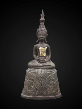 Lanna Style Bronze Seated Meditation Buddha Statue – 35 cm