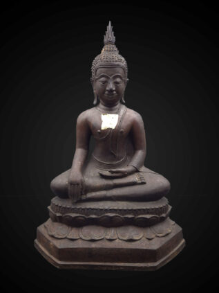 Earth-Touching Buddha Statue with Lotus Base – 42 cm