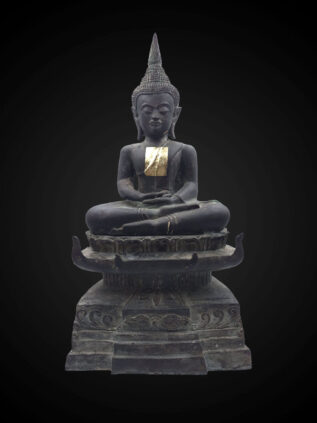 Lanna–Lan Xang Style Bronze Seated Meditation Buddha – 51 cm