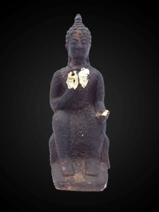 Mon–Dvaravati Style Terracotta Seated Buddha Statue – 23 cm