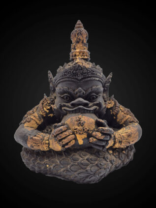 Thai Bronze Phra Rahu Statue (Yaksha-Style) – 17 cm