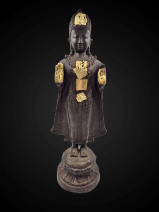 Ayutthaya Style Bronze Crowned Standing Buddha – 61 cm