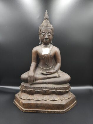 Earth-Touching Buddha Statue with Lotus Base – 42 cm