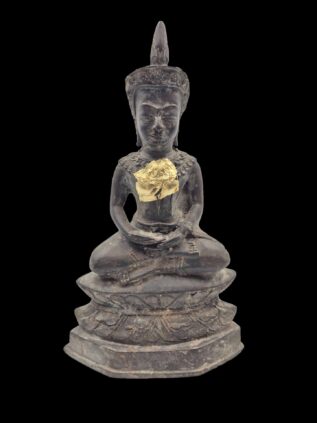 Khmer-Style Bronze Meditation Buddha Statue – 28 cm
