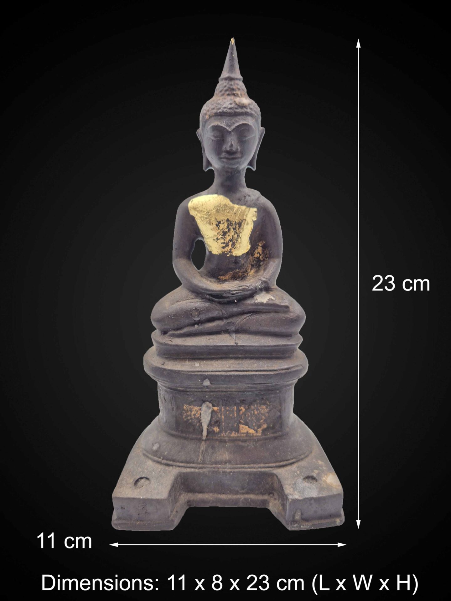 Sukhothai Style Bronze Meditation Buddha – 23 cm - Image 2