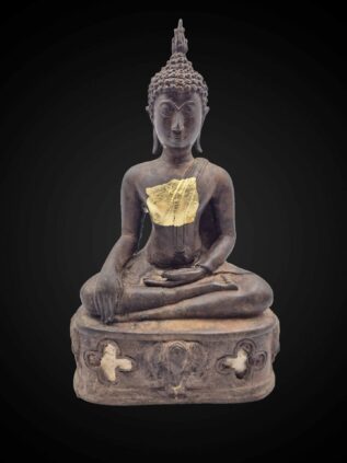 Ayutthaya Style Bronze Earth-Touching Buddha – 23 cm