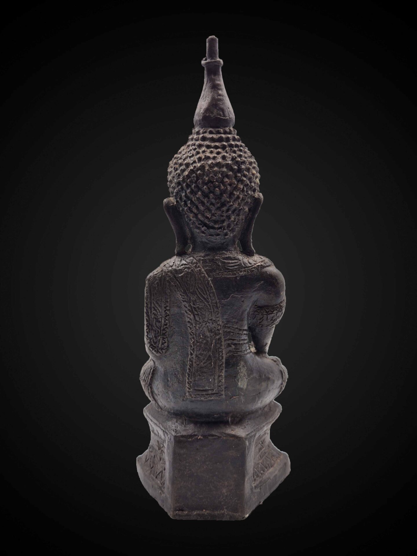 Shan-Style Bronze Earth-Touching Buddha Statue – 29 cm - Image 5