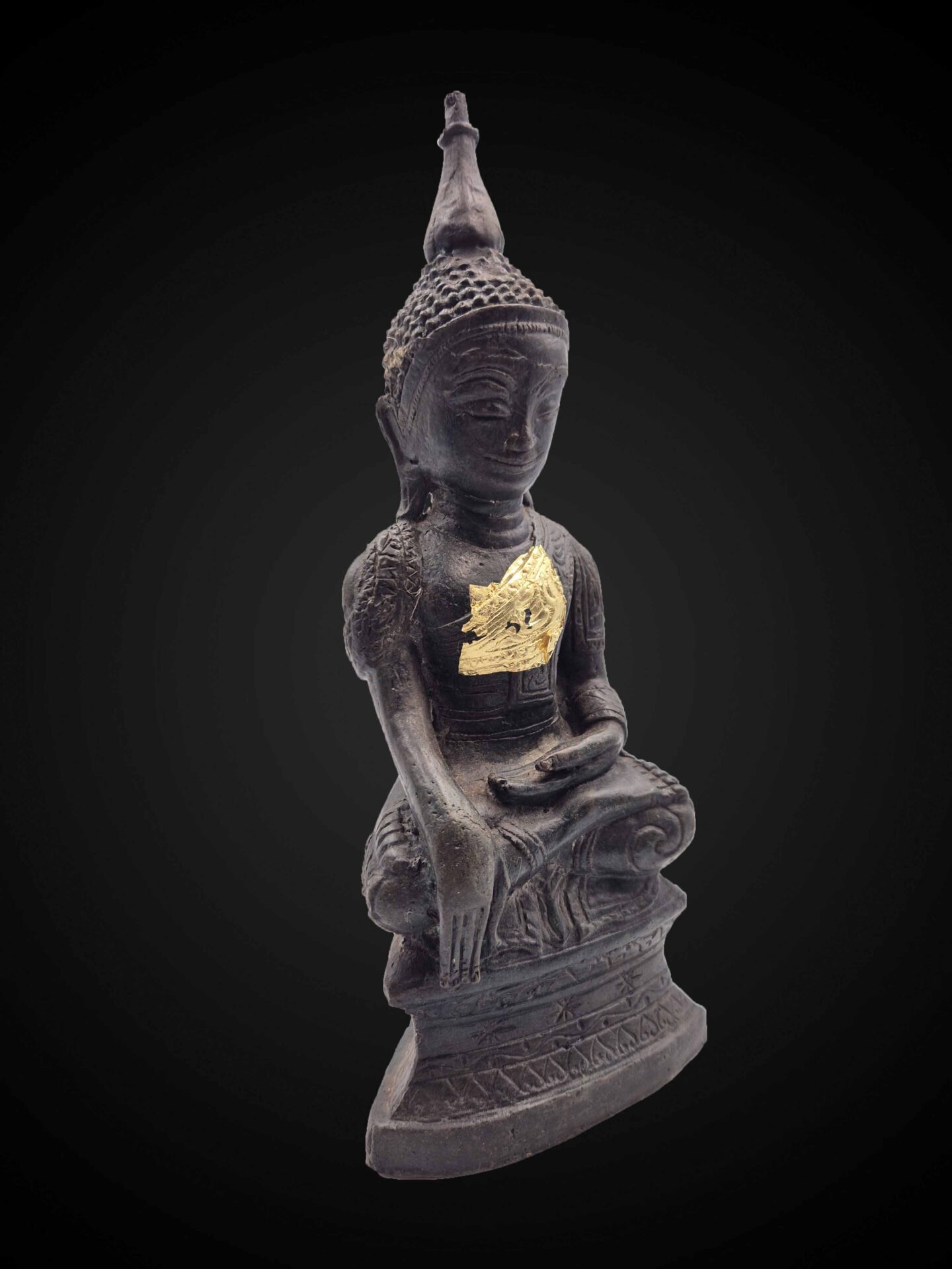 Shan-Style Bronze Earth-Touching Buddha Statue – 29 cm - Image 3