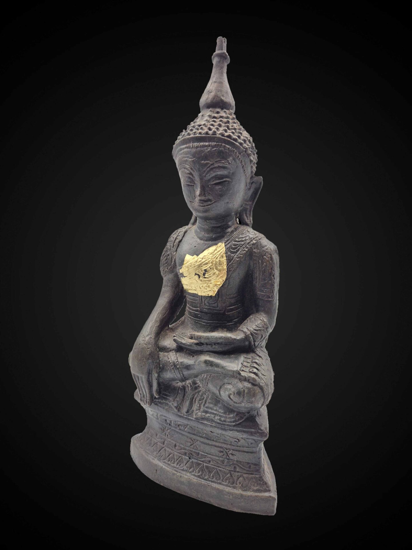 Shan-Style Bronze Earth-Touching Buddha Statue – 29 cm - Image 4