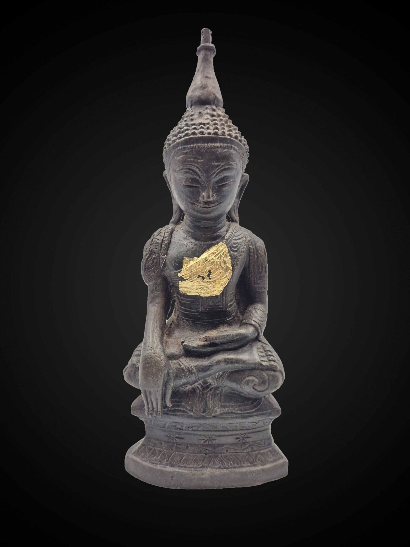 Shan-Style Bronze Earth-Touching Buddha Statue – 29 cm