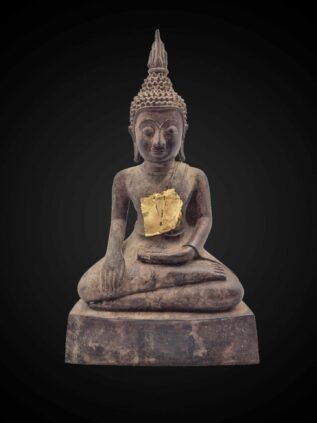 Lanna / Shan-Influenced Bronze Earth-Touching Buddha Statue – 24 cm