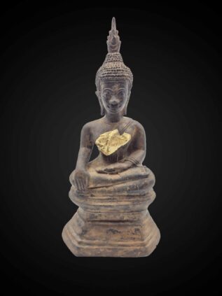 Thai Bronze Earth-Touching Buddha Statue – 23 cm