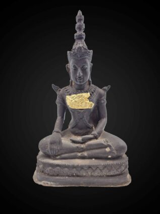 Khmer-Style Crowned Buddha Statue in Earth-Touching Mudra – 22 cm