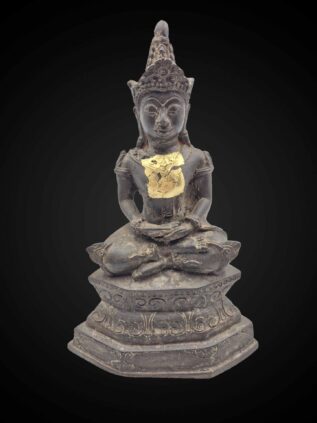 Lao Lan Xang Style Crowned Buddha Statue – Seated Meditation Pose – 23 cm