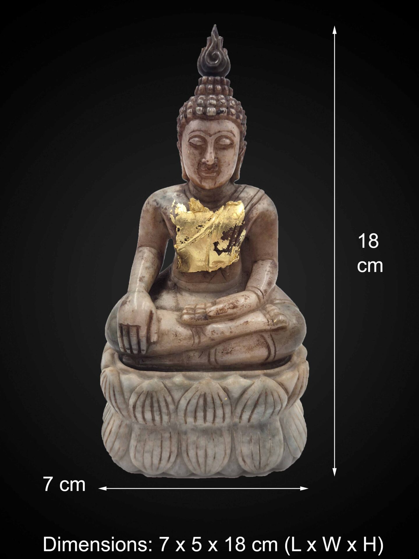 Thai Jade Buddha Statue in Earth-Touching Posture – 18 cm - Image 2