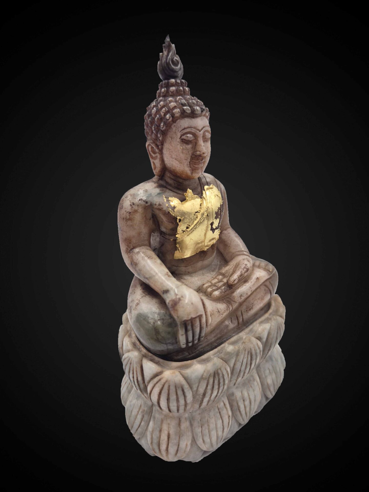 Thai Jade Buddha Statue in Earth-Touching Posture – 18 cm - Image 3