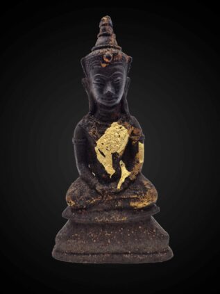Thai Phra Ngan Statue – Aged Sukhothai-Inspired Devotional Figure 19 cm