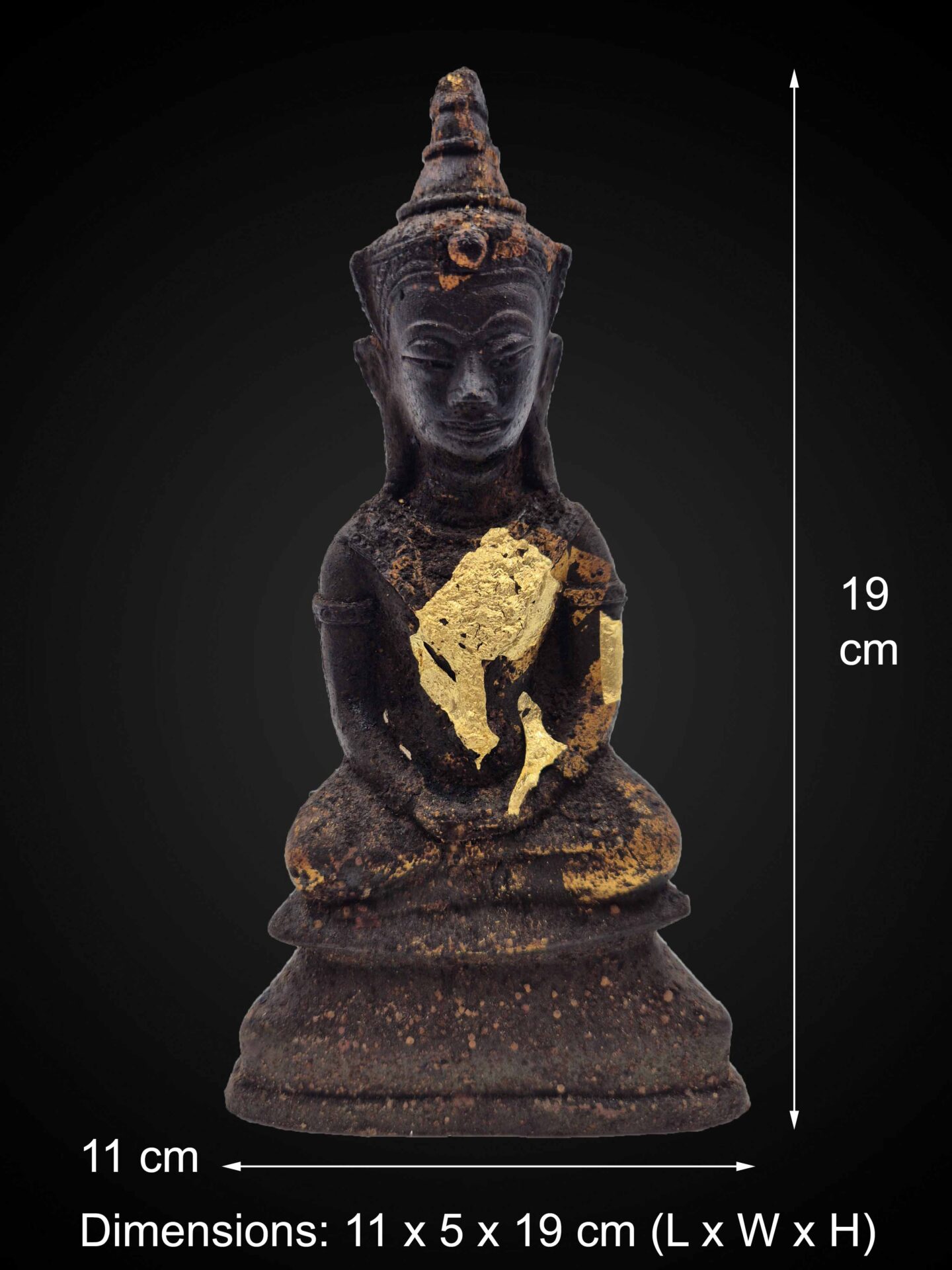 Thai Phra Ngan Statue – Aged Sukhothai-Inspired Devotional Figure 19 cm - Image 2