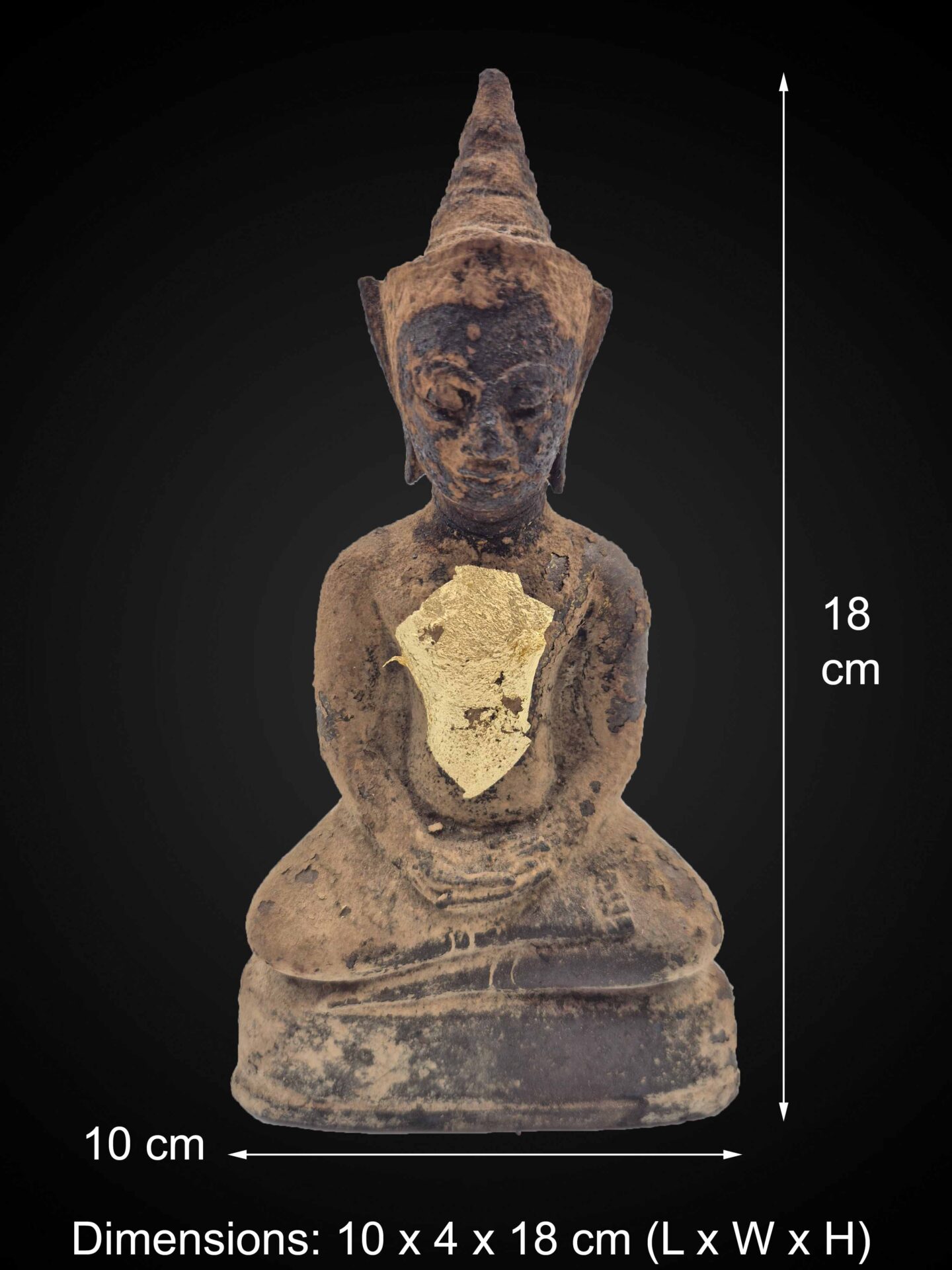 Thai Phra Ngan Statue – Aged Sukhothai-Inspired Devotional Figure 18 cm - Image 2