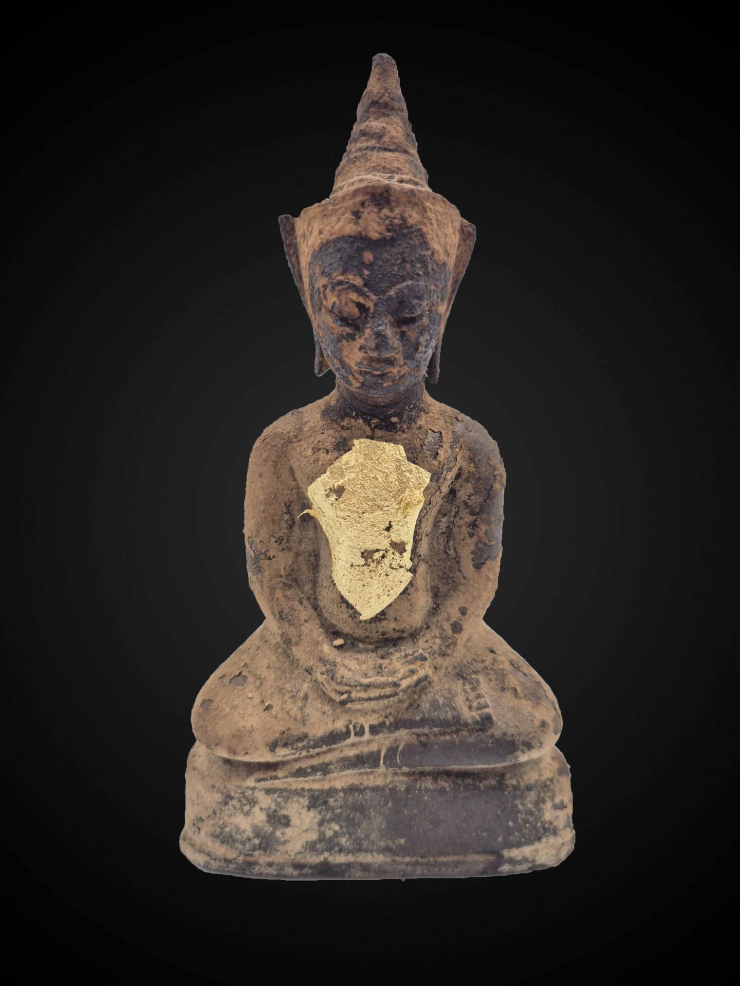 Thai Phra Ngan Statue – Aged Sukhothai-Inspired Devotional Figure 18 cm