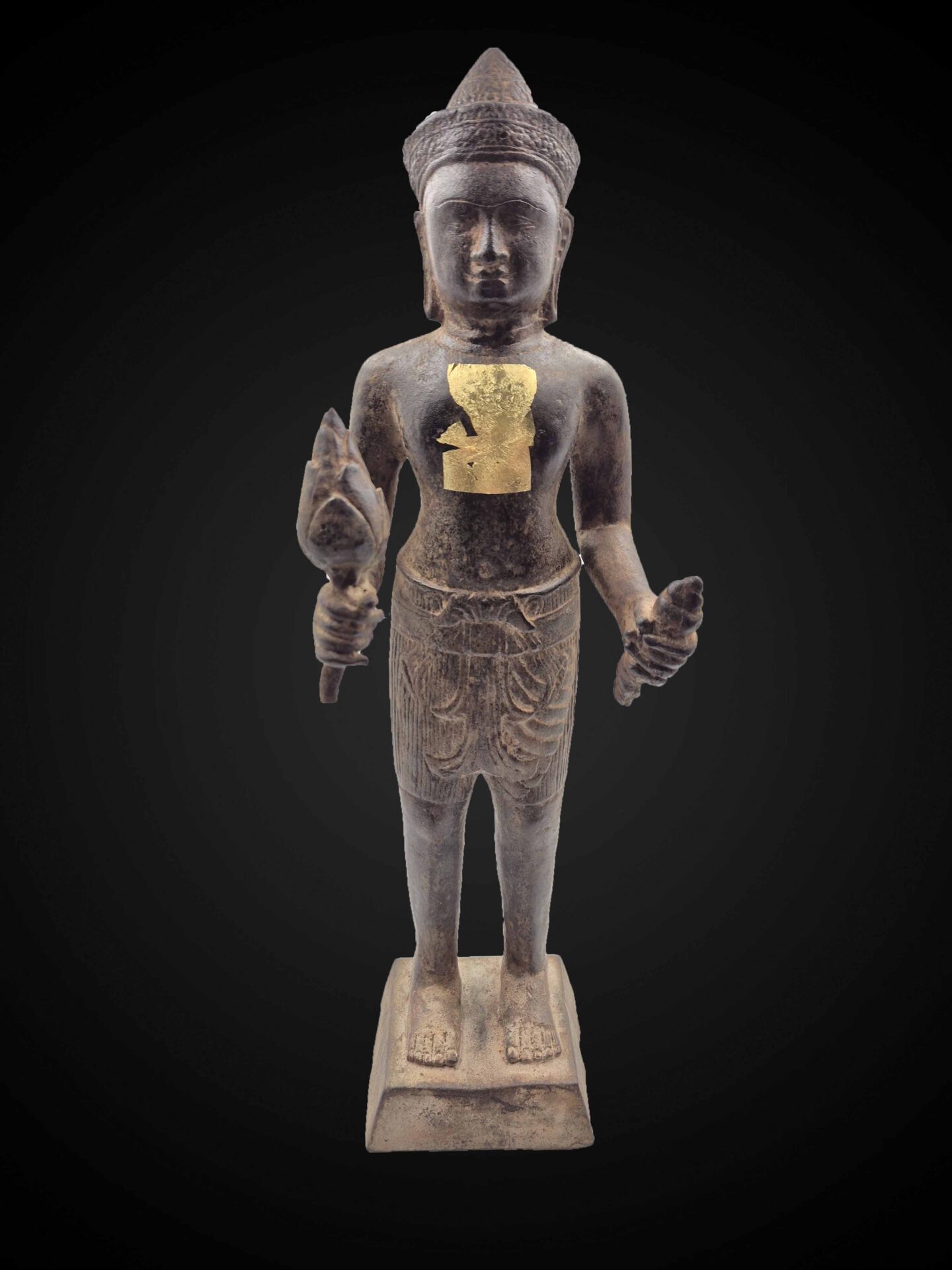 Angkor Style Bronze Standing Vishnu Figure – 49 cm