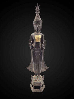 Northern Thai Style Bronze Standing Buddha – 51 cm