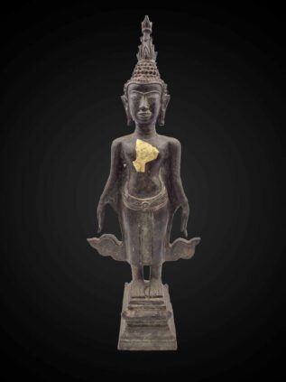 Ayutthaya-Influenced Bronze Standing Buddha – 40 cm
