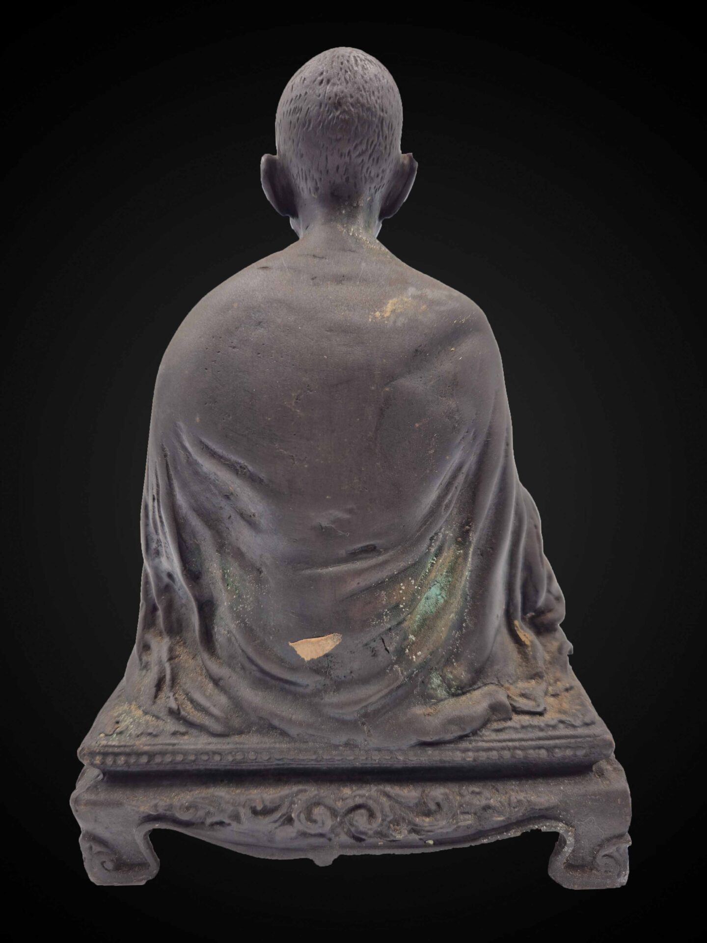 Kruba Srivichai Bronze Statue on Ornamental Pedestal – 20 cm - Image 5