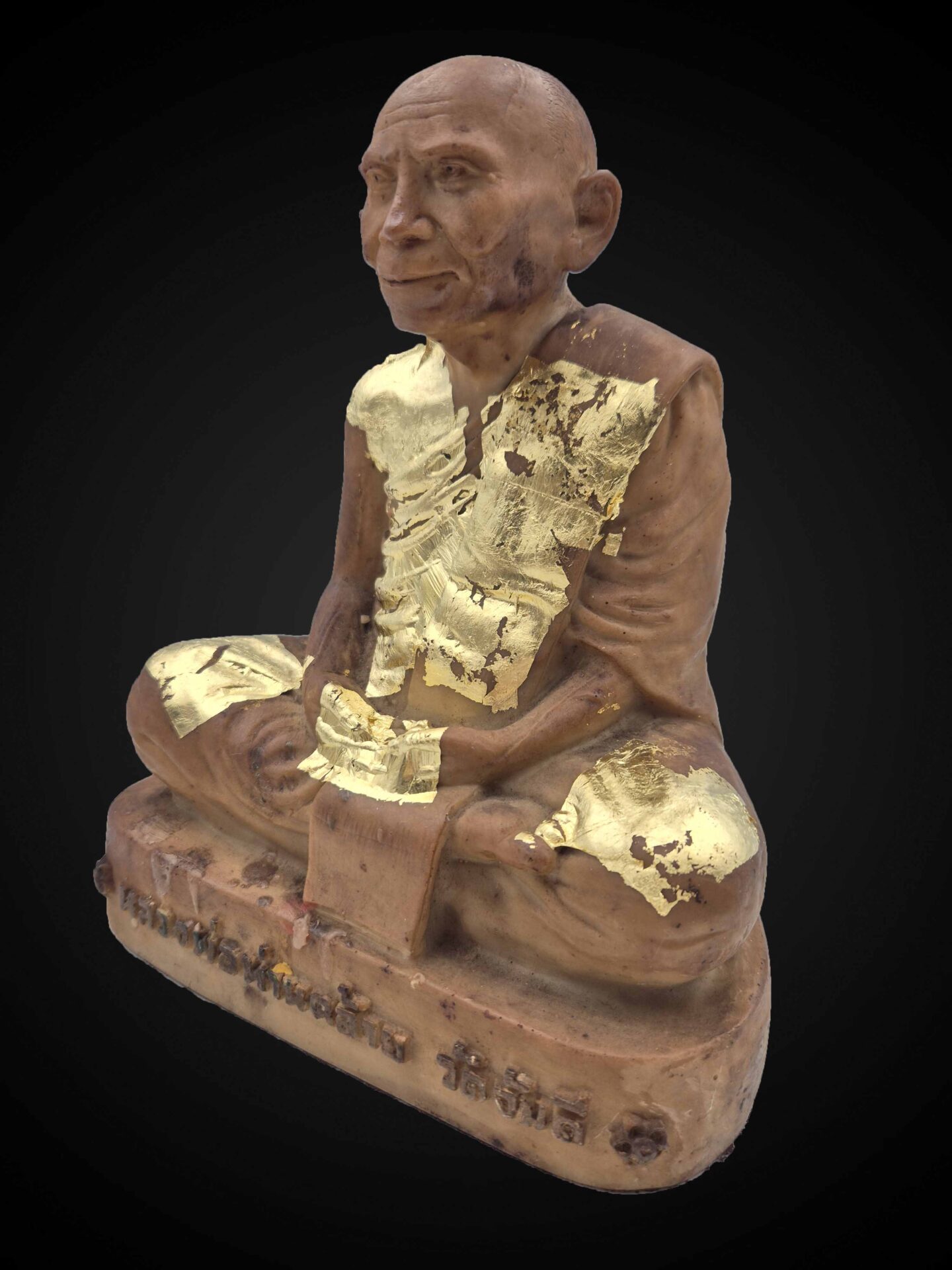Luang Phor Kai Seated Monk Statue with Devotional Gold Leaf – 20 cm - Image 4