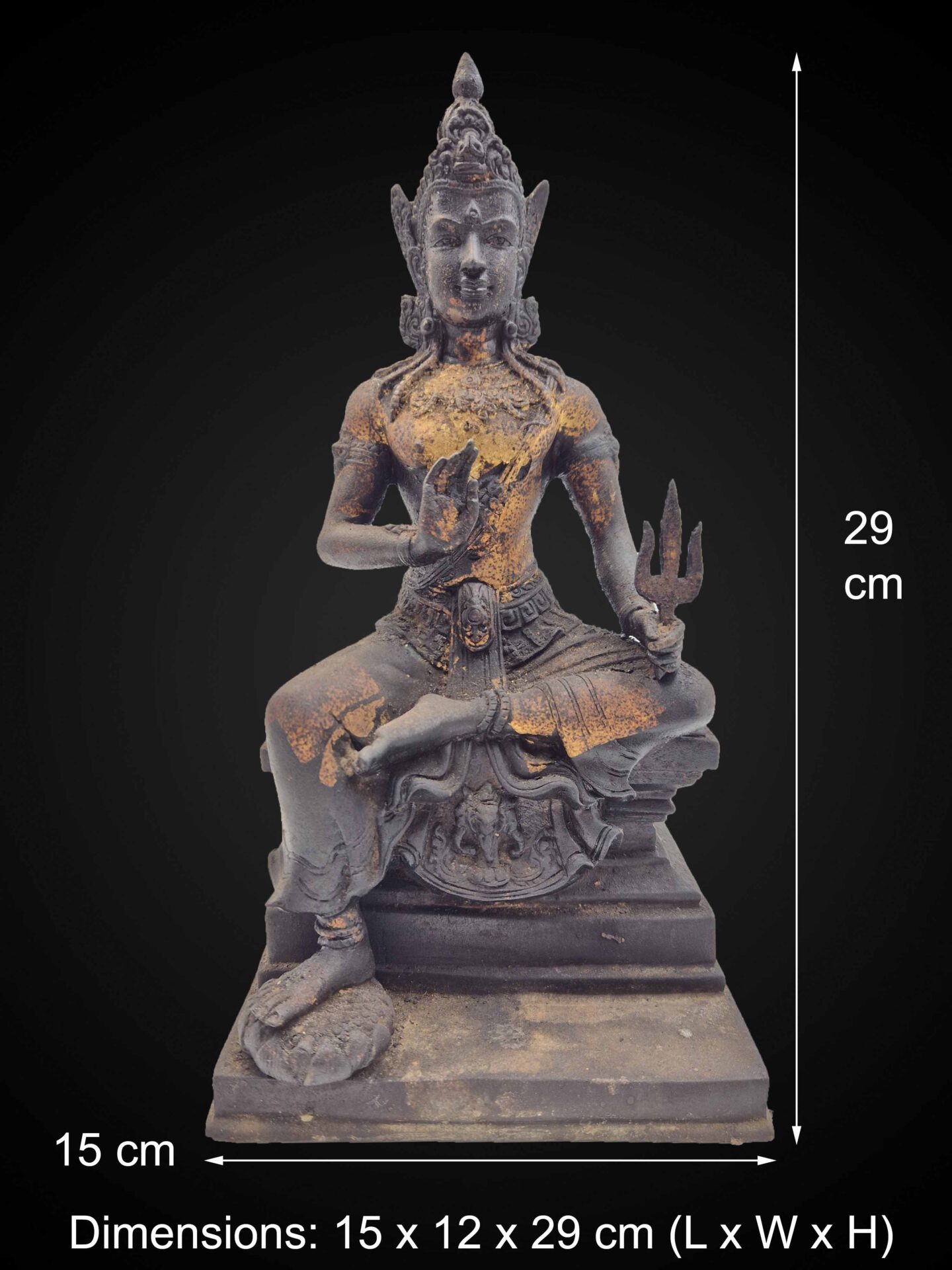 Thai Bronze Lord Indra (Phra In) on Erawan – 29 cm - Image 2