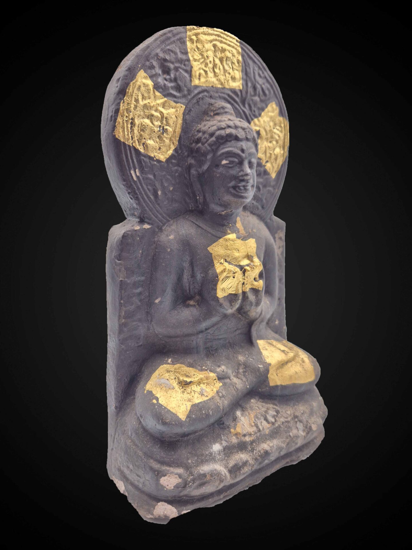 Dvaravati Style Bronze Tablet Style Buddha – 16 cm - Image 3