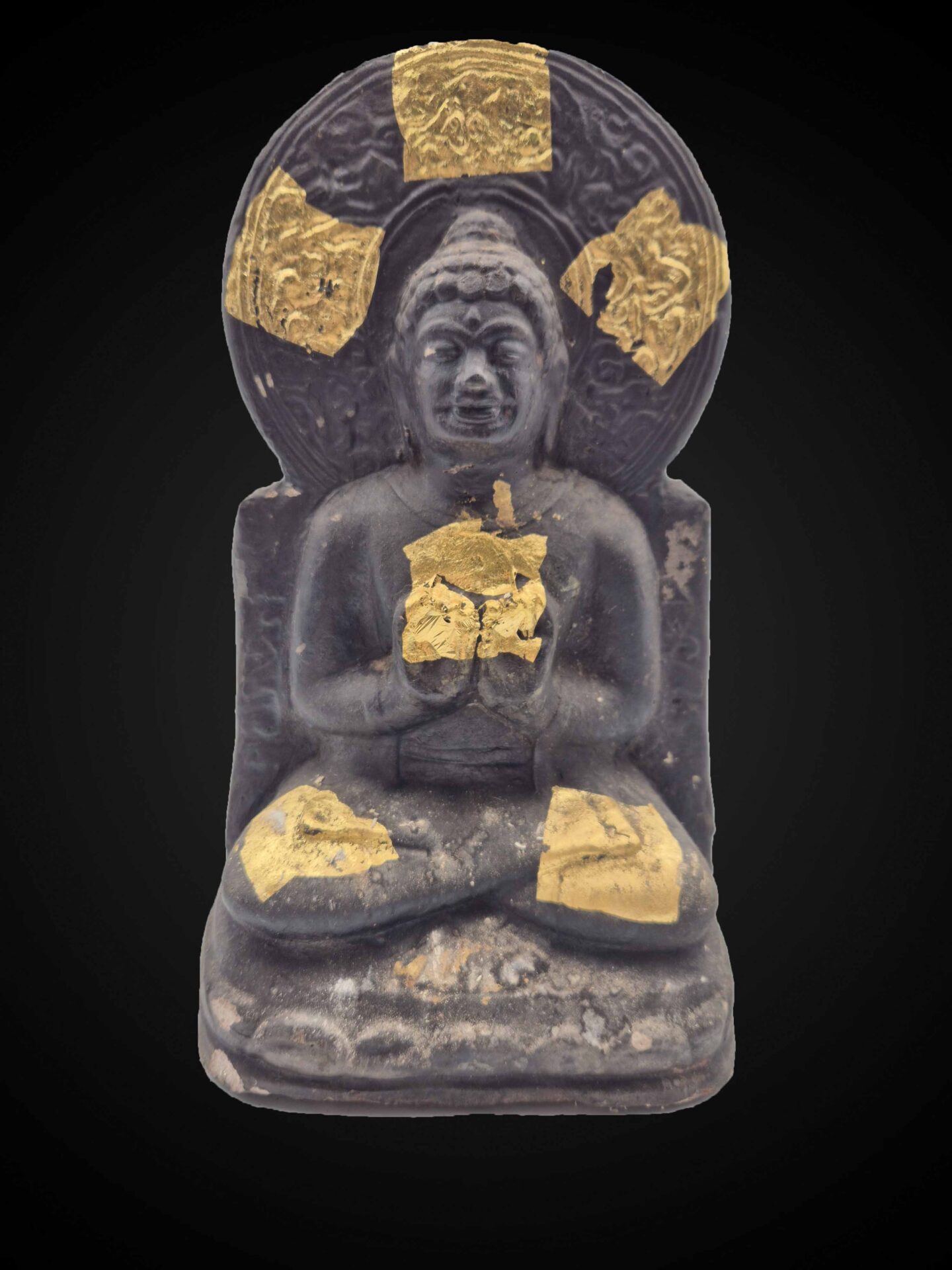 Dvaravati Style Bronze Tablet Style Buddha – 16 cm