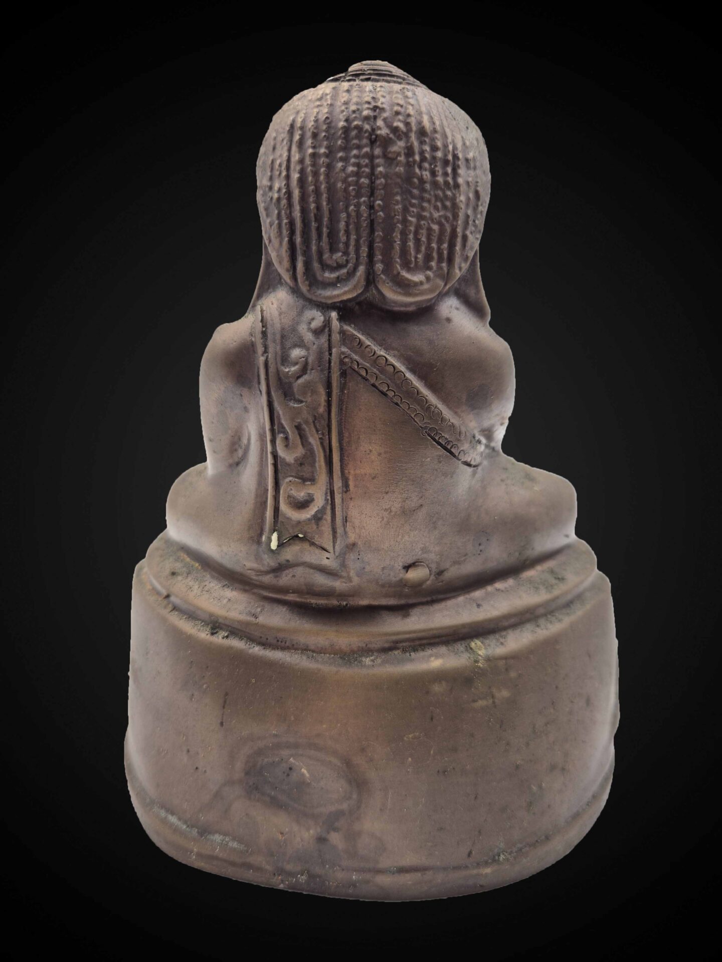 Thai Bronze Phra Upakut with Leaf Hat – 18 cm - Image 5