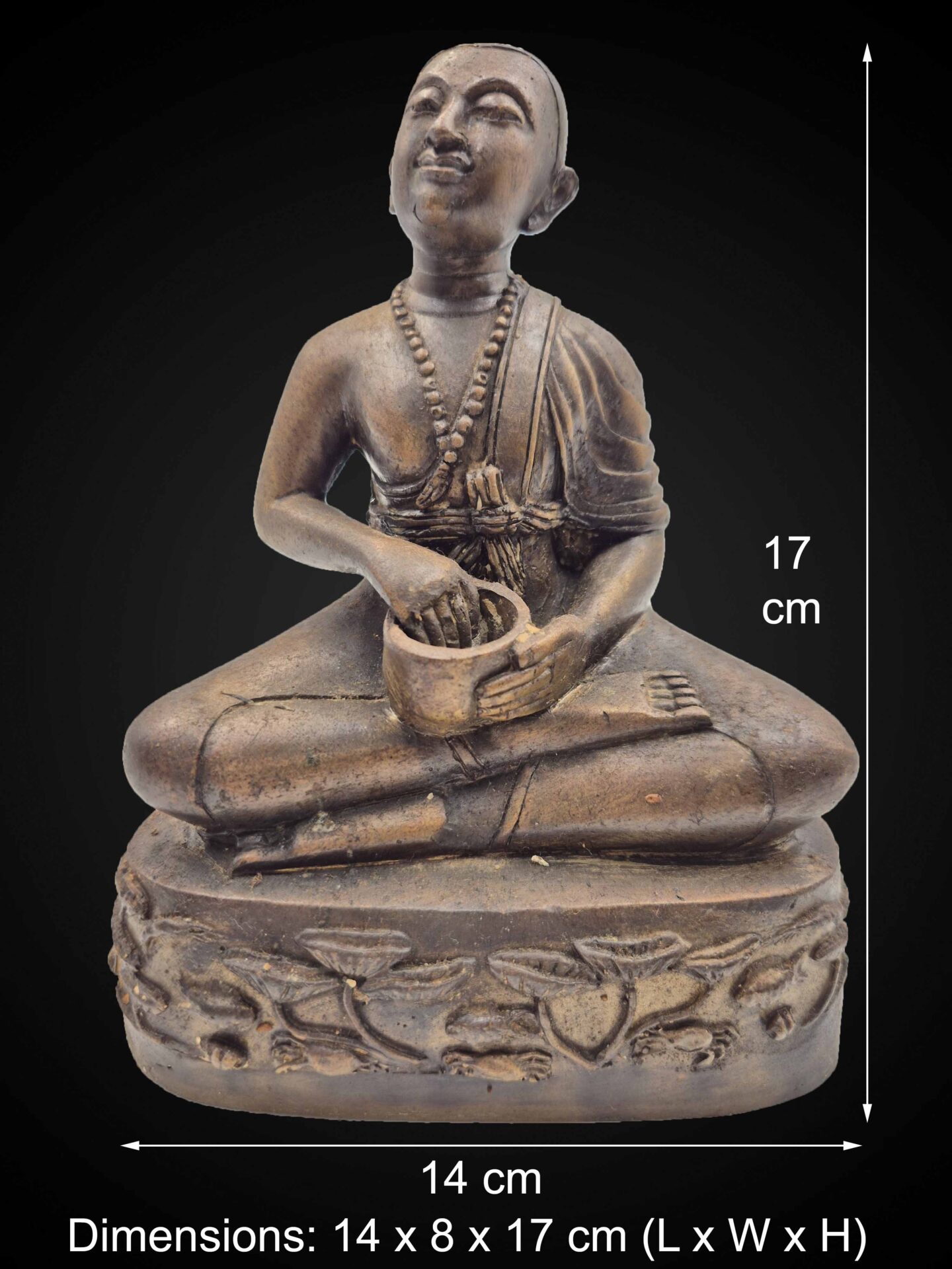 Thai Bronze Phra Upakut Statue – 17 cm - Image 2