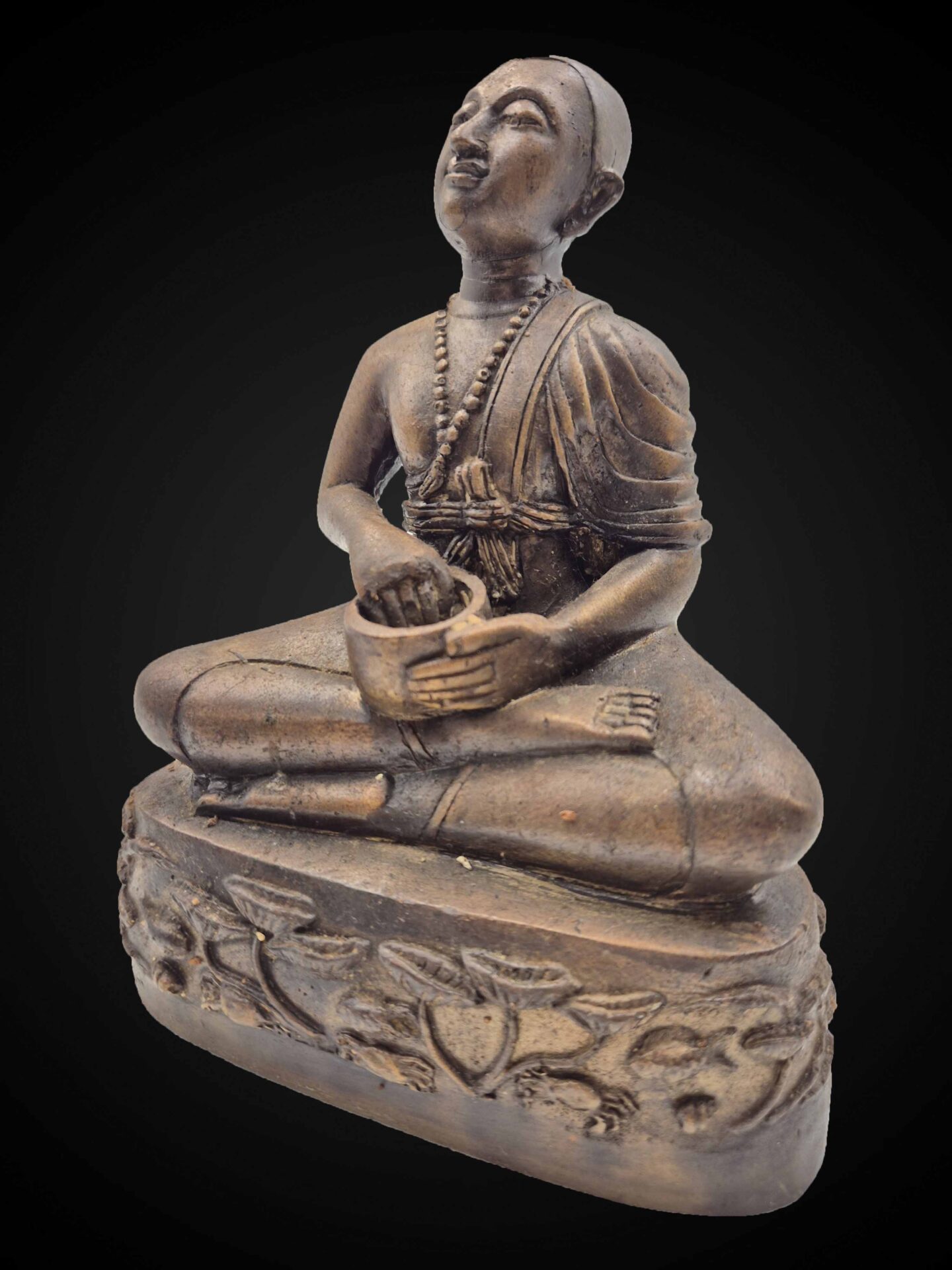 Thai Bronze Phra Upakut Statue – 17 cm - Image 4