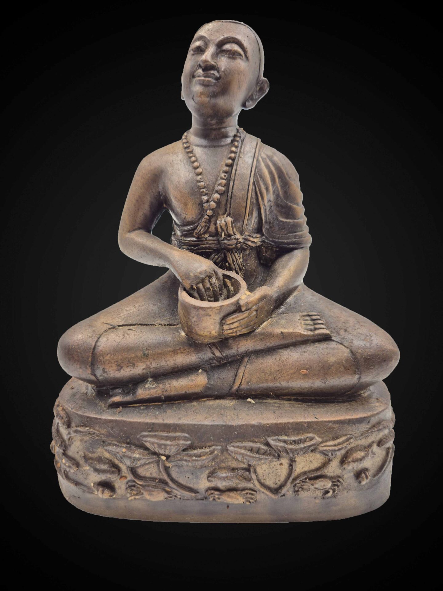 Thai Bronze Phra Upakut Statue – 17 cm