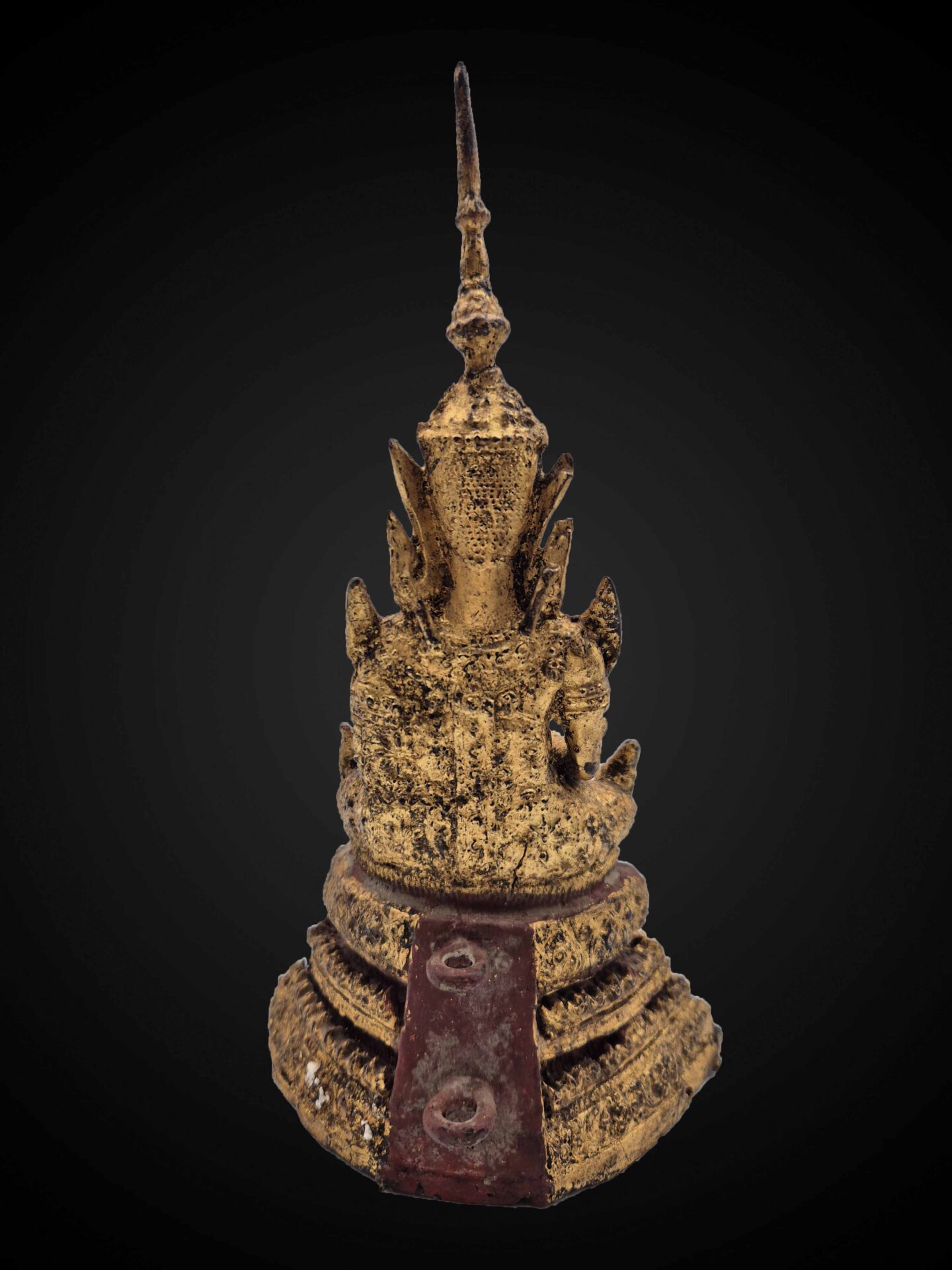 Rattanakosin Style Brass Crowned Seated Buddha – 22 cm - Image 5