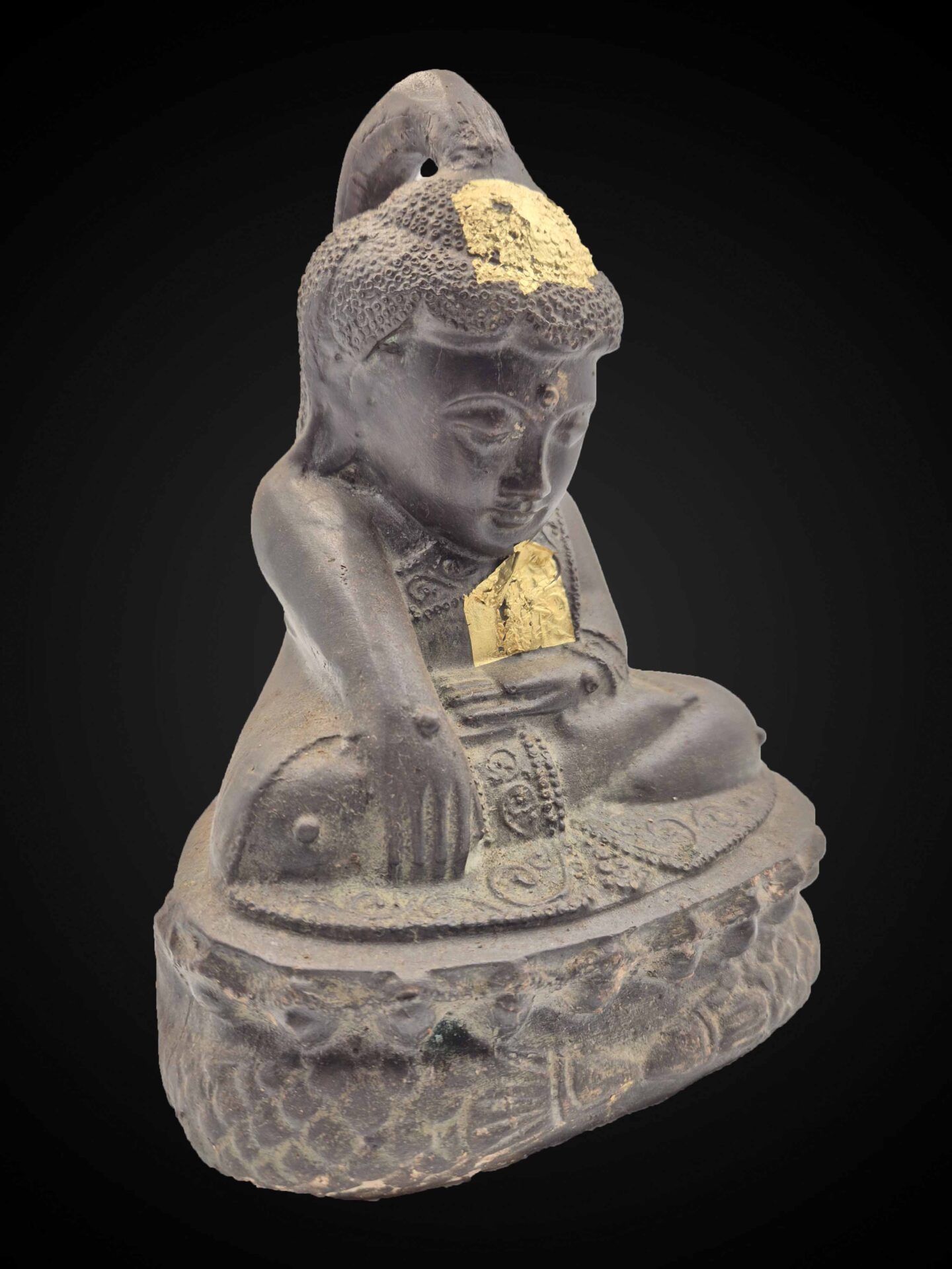 Shan Style Bronze Earth-Touching Phra Upkaut – 24 cm - Image 3